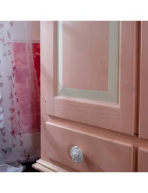 MOBILI 2G - Armadio 2 porte in legno laccato rosa e miele arte povera L.125 x P.60 H.200