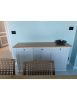 Madia Credenza Shabby bianco anticato naturale legno 3 porte 156x42x85