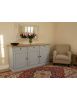 Madia Credenza Shabby bianco anticato naturale legno 3 porte 156x42x85