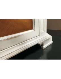 Credenza 2 porte con vano segreto legno shabby bicolore 141X48x101