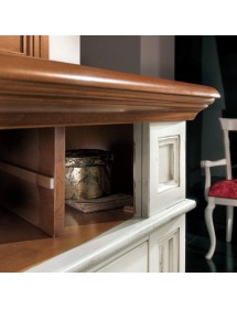 Credenza 2 porte con vano segreto legno shabby bicolore 141X48x101