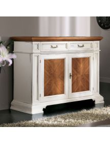 Credenza 2 porte con vano segreto legno shabby bicolore 141X48x101