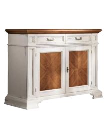Credenza 2 porte con vano segreto legno shabby bicolore 141X48x101