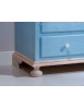 MOBILI 2G - Armadio 2 porte in legno laccato azzurro e miele arte povera L.125 x P.60 H.200