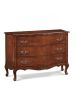Cassettiera 3 cassetti classica legno massello tinta noce bassano 132x55X89