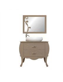 MOBILI 2G - MOBILE BAGNO LEGNO SHABBY CHIC TORTORA L.92 P.46 VISTA FRONTALE