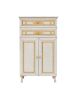 Colonna mobile bagno barocco legno avorio decapè oro 65x35x108