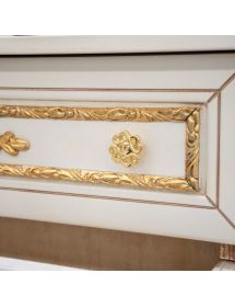 Colonna mobile bagno barocco legno avorio decapè oro 65x35x108