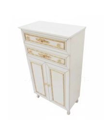 Colonna mobile bagno barocco legno avorio decapè oro 65x35x108