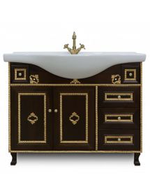 Mobile bagno legno barocco legno noce oro L.105 P.50