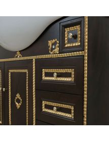 Mobile bagno legno barocco legno noce oro L.105 P.50