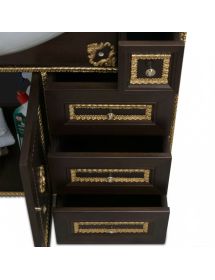 Mobile bagno legno barocco legno noce oro L.105 P.50
