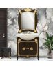 Mobile bagno legno barocco legno noce oro L.75 P.50