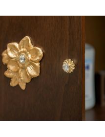 Mobile bagno legno barocco legno noce oro L.75 P.50