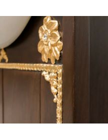 Mobile bagno legno barocco legno noce oro L.75 P.50