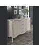Credenza in legno shabby con rilievo bianco 193x58x111