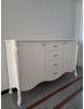Credenza in legno shabby con rilievo bianco 193x58x111
