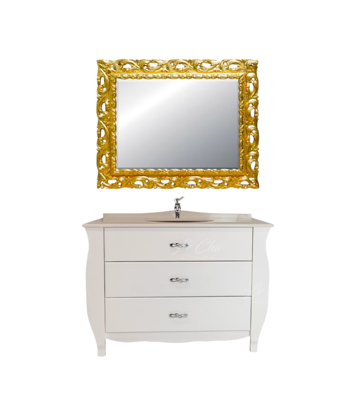 Mobile bagno classico legno bianco shabby chic L.120 P.60