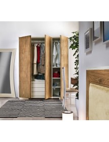 MOBILI 2G - Armadio Contemporaneo bicolore 3 porte in legno con gola L.180 x P.60 H.220