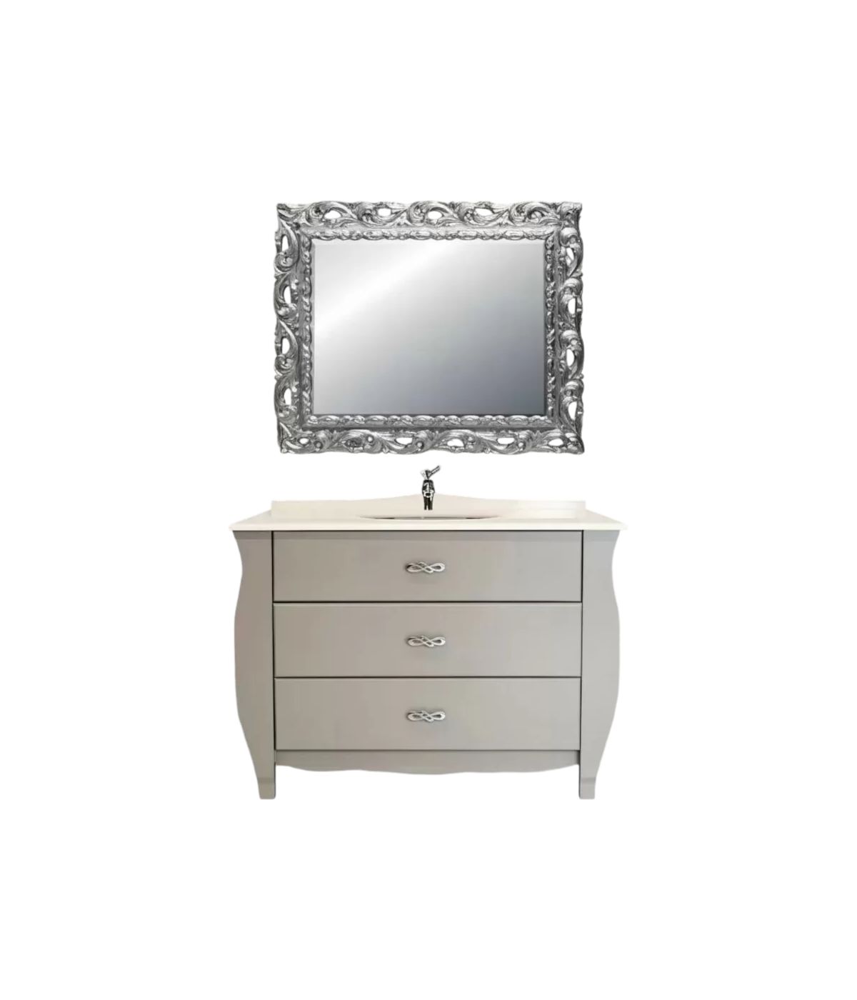 Mobile bagno classico legno grigio shabby chic L.120 P.60