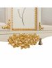 Mobile bagno legno barocco legno decapè avorio oro ecopelle L.105 P.50