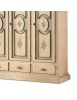 MOBILI 2G - Armadio 3 porte 3 cassetti in legno finitura avorio antico  arte povera L.184 x P.60 H.217