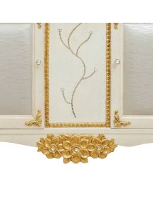 Mobile bagno legno barocco legno decapè avorio oro ecopelle L.105 P.50