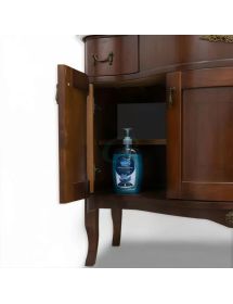 Mobile bagno classico con colonna legno tinta noce L.110 P.60