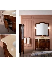 Mobile bagno classico con colonna legno tinta noce L.110 P.60