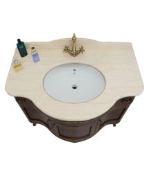 Mobile bagno classico con colonna legno tinta noce L.110 P.60