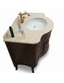 Mobile bagno classico con colonna legno tinta noce L.110 P.60