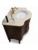 Mobile bagno classico con colonna legno tinta noce L.110 P.60