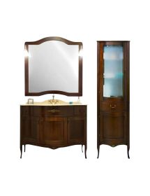 Mobile bagno classico con colonna legno tinta noce L.110 P.60
