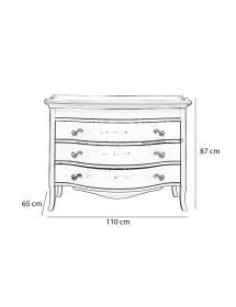 Mobile bagno legno bianco shabby chic L.110 P.65