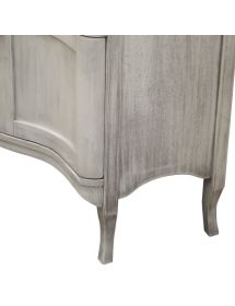 MOBILE BAGNO LEGNO SHABBY BIANCO PATINATO ARGENTO L.110 P.60