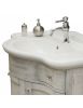 MOBILE BAGNO LEGNO SHABBY BIANCO PATINATO ARGENTO L.110 P.60