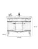 MOBILE BAGNO LEGNO SHABBY BIANCO PATINATO ARGENTO L.110 P.60