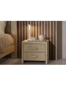 COMODINO CORTINA 2 CASSETTI LEGNO DI ABETE 55X40X45