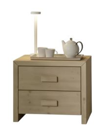 COMODINO CORTINA 2 CASSETTI LEGNO DI ABETE 55X40X45
