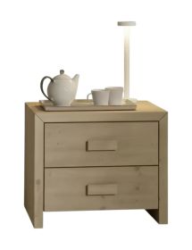 COMODINO CORTINA 2 CASSETTI LEGNO DI ABETE 55X40X45