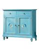 Madia 2 porte legno shabby azzurro consumato pavoncelle 112X49X98
