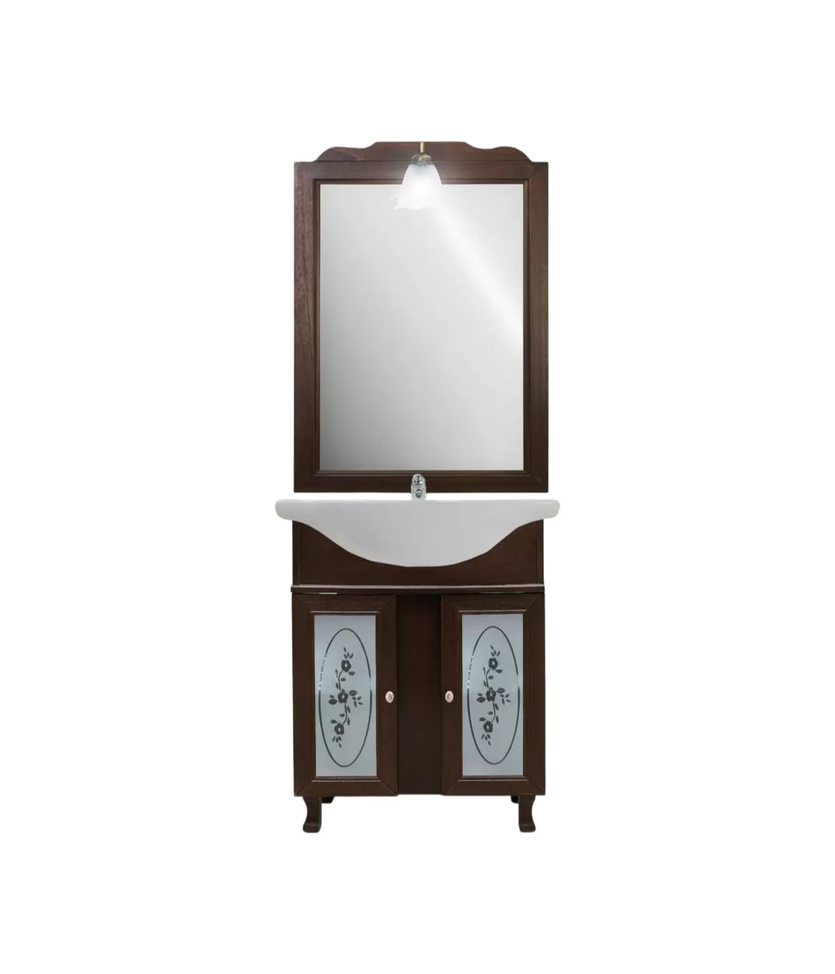 MOBILE BAGNO LEGNO ARTE POVERA TINTA NOCE L.65 P.50