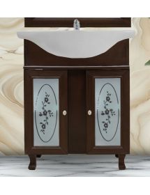 MOBILE BAGNO LEGNO ARTE POVERA TINTA NOCE L.75 P.50