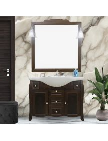 MOBILE BAGNO CLASSICO LEGNO SAGOMATO NOCE L.105 P.50