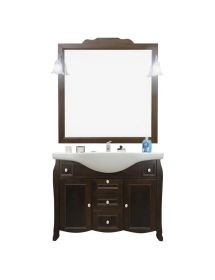 MOBILE BAGNO CLASSICO LEGNO SAGOMATO NOCE L.105 P.50