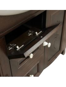 MOBILE BAGNO CLASSICO LEGNO SAGOMATO NOCE L.105 P.50