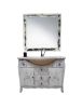 MOBILE BAGNO COMPLETO LEGNO ROVERE BIANCO ANTICATO L.108 P.50