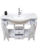 MOBILE BAGNO COMPLETO LEGNO ROVERE BIANCO ANTICATO L.108 P.50