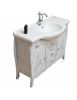 MOBILE BAGNO COMPLETO LEGNO ROVERE BIANCO ANTICATO L.108 P.50