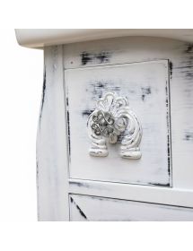 MOBILE BAGNO COMPLETO LEGNO ROVERE BIANCO ANTICATO L.108 P.50